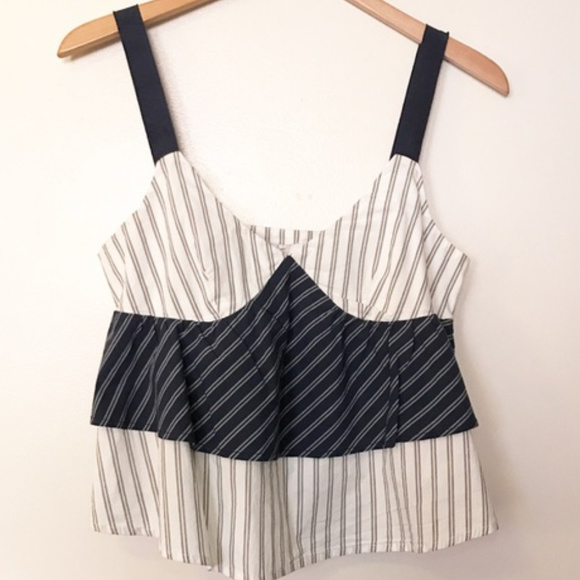 Joie Ruffled Layered Crop Top - Size Medium - Picture 3 of 4